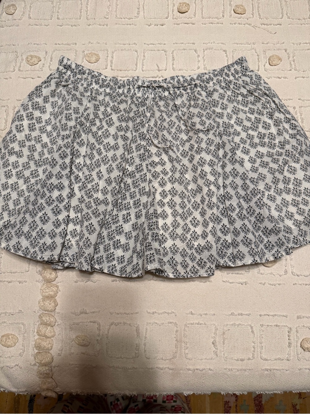 American Eagle Outfitters White Skirt with Black Floral Print